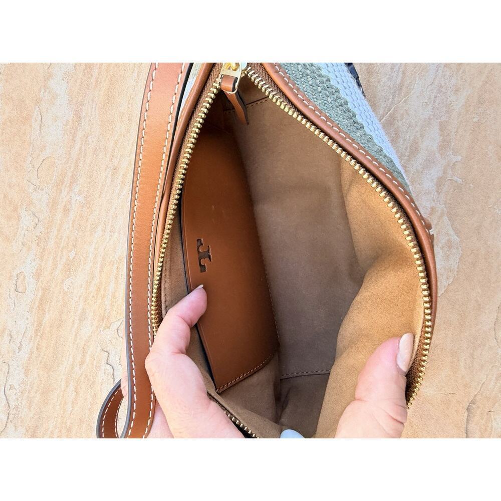Tory Burch McGraw Woven Stripe Wedge Shoulder Bag EUC - Picture 4 of 8